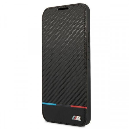 Оригинален калъф тип книга BMW M Collection Triangles BMBKS22MPUCARTCBK - Samsung Galaxy S22+ черен