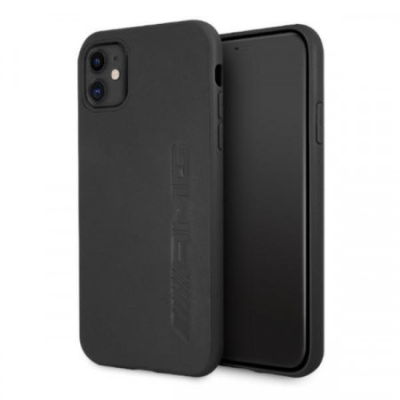 Оригинален твърд гръб AMG Leather Hot Stamped AMHCN61DOLBK - iPhone 11 черен - Img 1