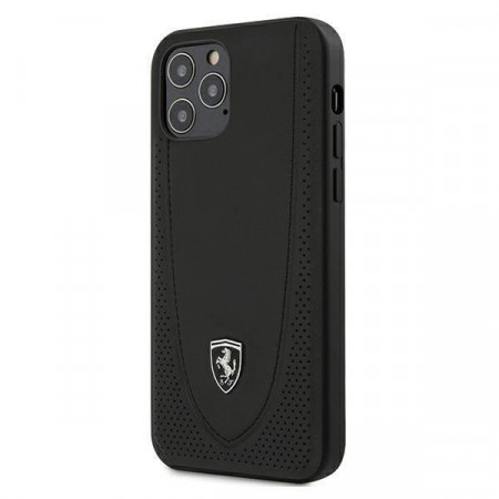 Оригинален твърд гръб FERRARI Off Track Perforated FEOGOHCP12MBK - iPhone 12 / 12 Pro черен