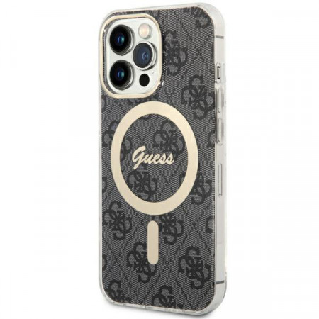 Оригинален твърд гръб GUESS 4G GUHMP13LH4STK - iPhone 13 Pro черен