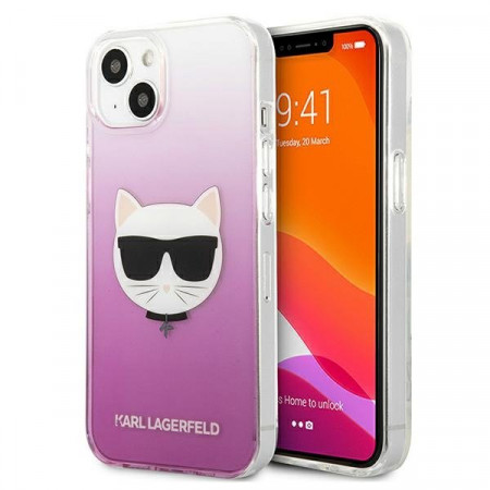 Оригинален твърд гръб KARL LAGERFELD Choupette Head KLHCP13SCTRP - iPhone 13 mini розов