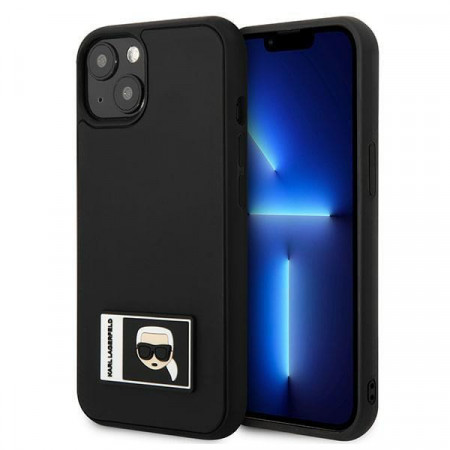 Оригинален твърд гръб KARL LAGERFELD Ikonik Patch KLHCP13M3DKPK - iPhone 13 черен