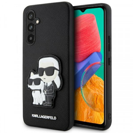 Оригинален твърд гръб KARL LAGERFELD Saffiano Karl & Choupette KLHCA34SANKCPK - Samsung Galaxy A34 5G черен