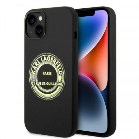 Оригинален твърд гръб KARL LAGERFELD Silicone RSG KLHCP14MSRSGRCK - iPhone 14 Plus черен