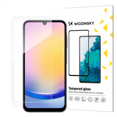 Плосък закален стъклен протектор 9H WOZINSKY - Samsung A25 5G с черна рамка