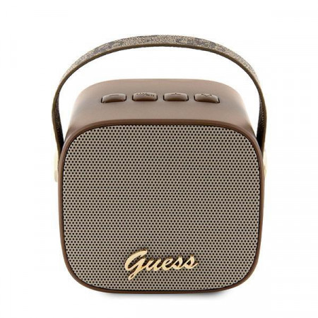 Преносима Bluetooth 5.3 колонка GUESS 4G Leather Script Logo GUWSB2P4SMW 5W с каишка кафява