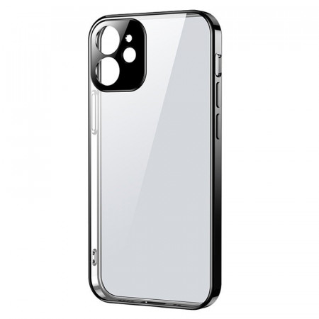 Прозрачен ултратънък гръб JOYROOM New Beauty с цветна рамка - iPhone 12 Pro черен - Img 1