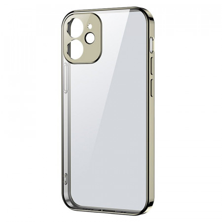 Прозрачен ултратънък гръб JOYROOM New Beauty с цветна рамка - iPhone 12 Pro Max златист