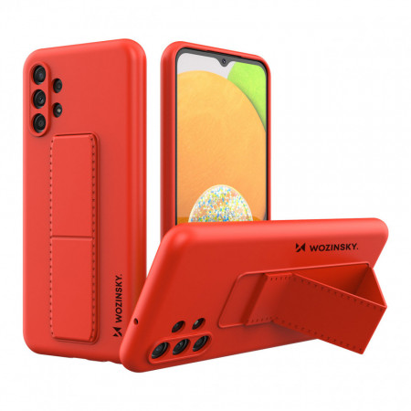 Силиконов гръб със стойка WOZINSKY Kickstand - Samsung Galaxy A04s / A13 5G червен