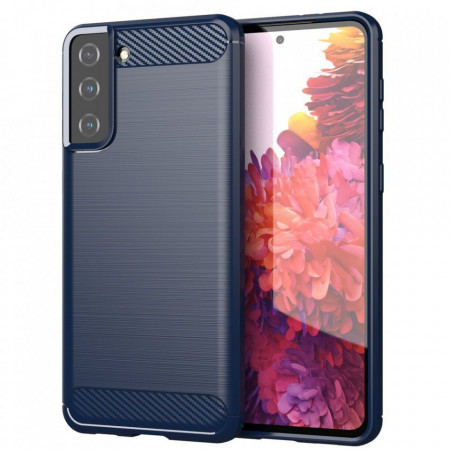 Силиконов гръб Carbon - Samsung Galaxy S21+ 5G син