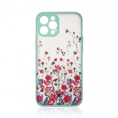 Силиконов гръб Design - iPhone 12 Pro светлосини цветя