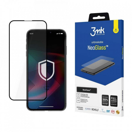 Стъклен протектор с пълно покритие 3mk Neo Glass - iPhone 13 Pro Max / 14 Plus с черна рамка
