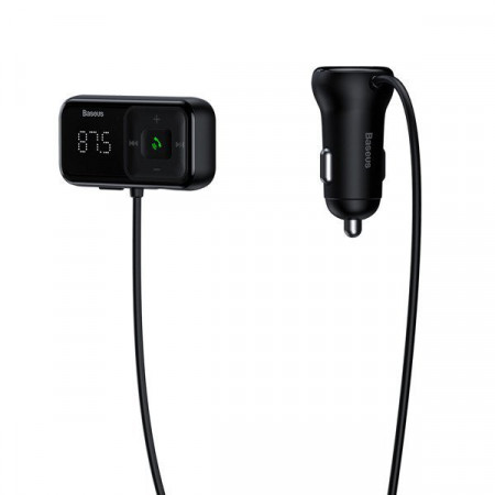 Bluetooth FM трансмитер за кола BASEUS S-16 със зарядно (Overseas edition) черен