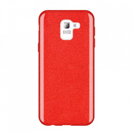 Блестящ гръб WOZINSKY Glitter - Samsung Galaxy J6 червен