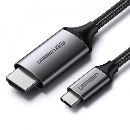 Видео кабел UGREEN HDMI към USB Type C 4K 60 Hz 1.5 m черен / сив (MM142 50570)