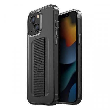 Гръб с лентов държач и каишка UNIQ Heldro с антимикробно покритие - iPhone 13 опушен