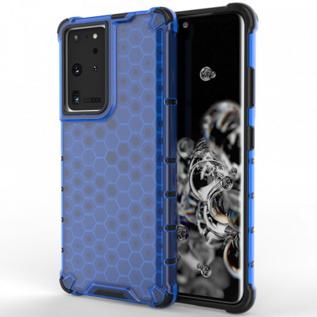 Гръб Honeycomb Armor със силиконов бъмпер - Samsung Galaxy S22 Ultra син