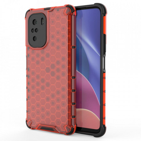 Гръб Honeycomb Armor със силиконов бъмпер - Xiaomi Mi 11i / Mi 11X / Poco F3 / Redmi K40 / K40 Pro / K40 Pro Plus червен