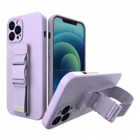 Гръб Rope с каишка - iPhone 13 Pro Max лилав