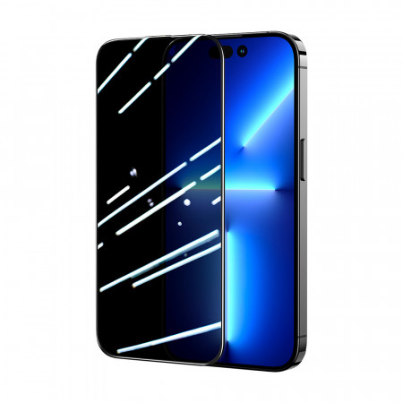 Закален стъклен протектор с пълно покритие и филтър за поверителност Joyroom Knight Privacy - iPhone 14 Pro (JR-P02)
