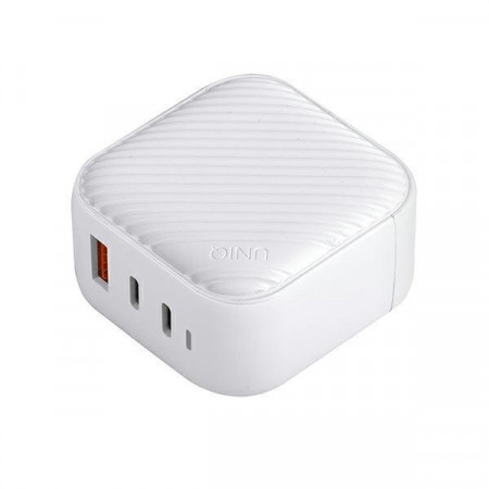 Зарядно за стена UNIQ Verge Pro GaN 66W USB Type A / 2x USB Type C бяло
