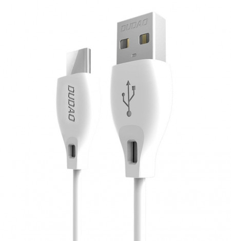 Кабел за зареждане и данни с оплетка DUDAO USB Type A към USB Type C 2.1A 2m (L4T) бял - Img 1