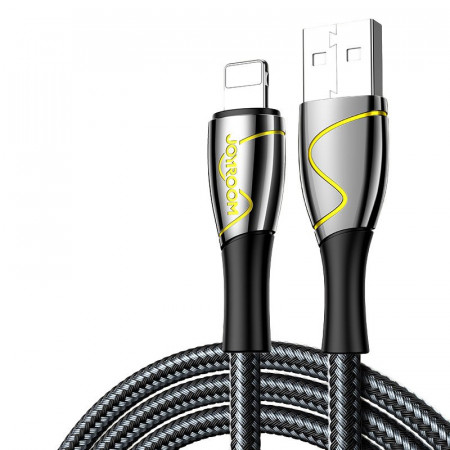 Кабел за зареждане и данни с оплетка JOYROOM Mermaid USB Type A към Lightning 2.4A 2m черен (S-2030K6)