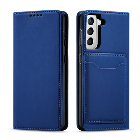 Калъф тип книга с външен джоб Magnet Card - Samsung Galaxy S22+ син