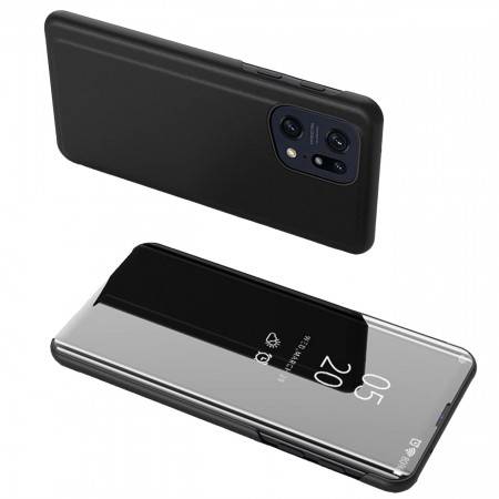 Огледален калъф тип книга Clear View - OPPO Find X5 Pro 5G черен