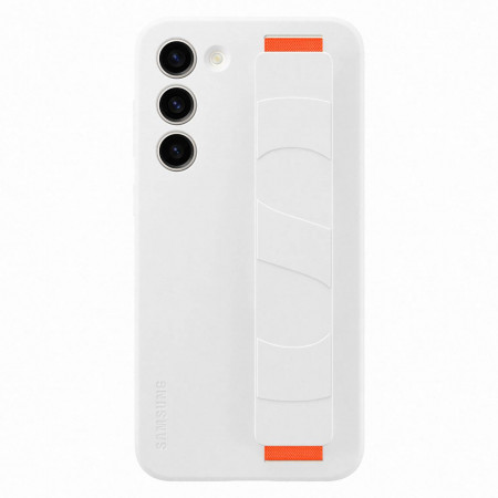 Оригинален гръб с лентов държач SAMSUNG Silicone Grip (EF-GS916TWEGWW) - Samsung Galaxy S23+ бял