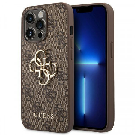 Оригинален гръб GUESS 4G Big Metal Logo GUHCP14L4GMGBR - iPhone 14 Pro кафяв - Img 1