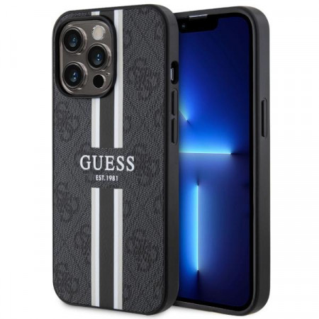 Оригинален гръб GUESS 4G Printed Stripe MagSafe GUHMP13LP4RPSK - iPhone 13 Pro черен