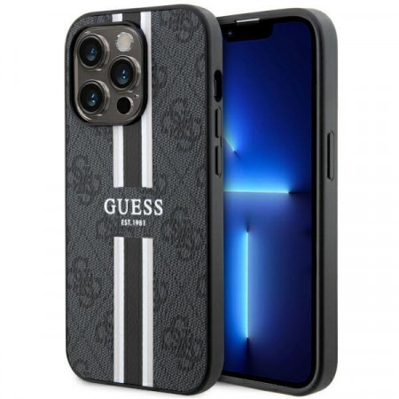Оригинален гръб GUESS 4G Printed Stripe MagSafe GUHMP14LP4RPSK - iPhone 14 Pro черен