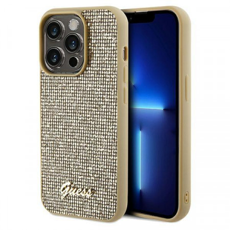 Оригинален гръб GUESS Disco Metal Script - iPhone 14 Pro Max златист