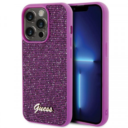 Оригинален гръб GUESS Disco Metal Script - iPhone 15 Pro розов