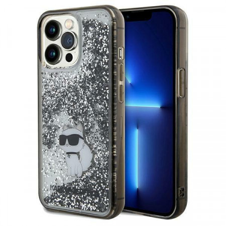 Оригинален гръб KARL LAGERFELD Liquid Glitter Choupette - iPhone 13 Pro прозрачен
