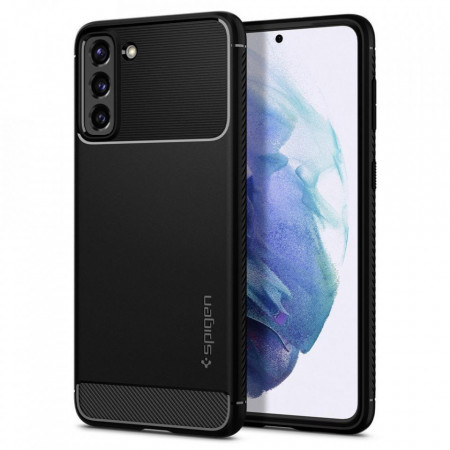 Оригинален гръб SPIGEN Rugged Armor - Samsung Galaxy S21+ 5G черен мат