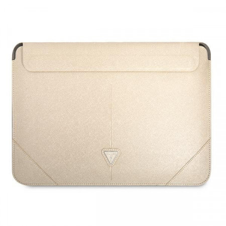 Оригинален калъф за лаптоп GUESS Saffiano Triangle Logo GUCS16PSATLE 16" бежов