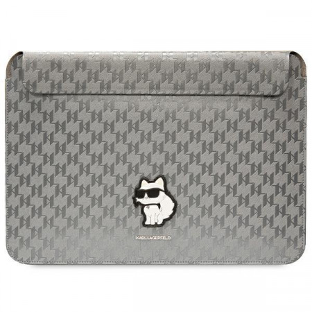 Оригинален калъф за лаптоп KARL LAGERFELD Saffiano Monogram Choupette KLCS14SAKHPCG 14" сребрист