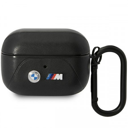 Оригинален калъф за слушалки BMW Leather Curved Line BMAP22PVTK - AirPods Pro черен
