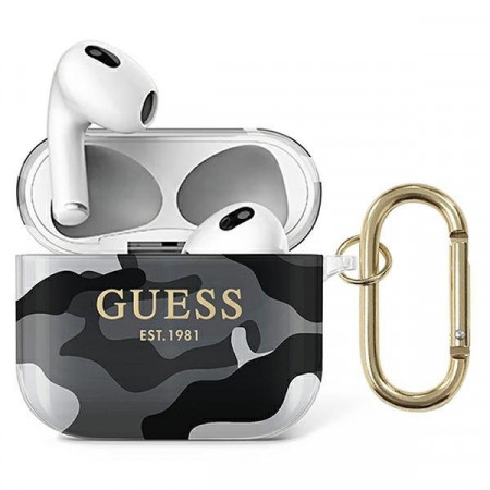 Оригинален калъф за слушалки GUESS Camo GUA3UCAMG - AirPods 3 черен