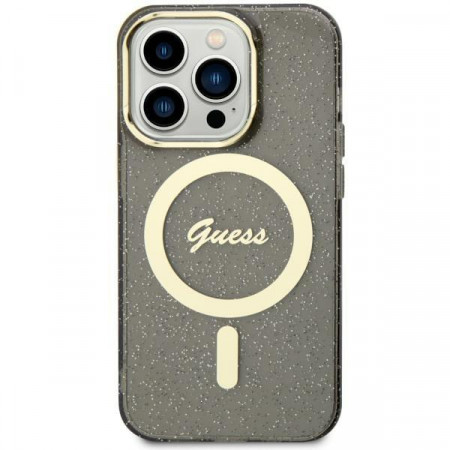 Оригинален твърд гръб GUESS Glitter Gold MagSafe GUHMN61HCMCGK - iPhone 11 черен