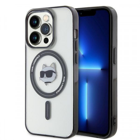 Оригинален твърд гръб KARL LAGERFELD IML Choupette's Head MagSafe KLHMP15XHCHNOTK - iPhone 15 Pro Max прозрачен