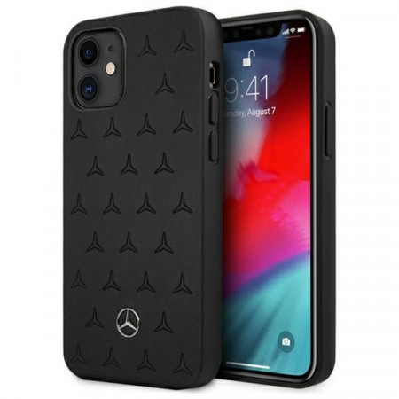 Оригинален твърд гръб MERCEDES Leather Stars MEHCN61PSQBK - iPhone 11 черен