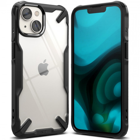 Подсилен гръб RINGKE Fusion X със силиконов бъмпер - iPhone 14 Plus черен