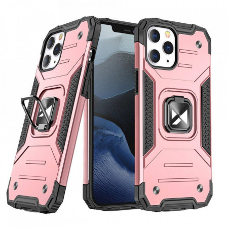 Подсилен гръб WOZINSKY Ring Armor със стойка - iPhone 13 Pro Max розов