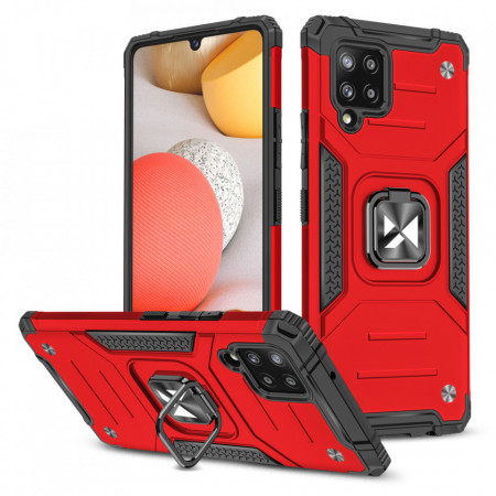 Подсилен гръб WOZINSKY Ring Armor със стойка - Samsung Galaxy A42 5G червен