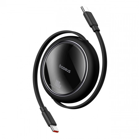 Прибиращ се кабел за зареждане и данни BASEUS Free2Draw Mini USB Type C към USB Type C 100W 1m черен