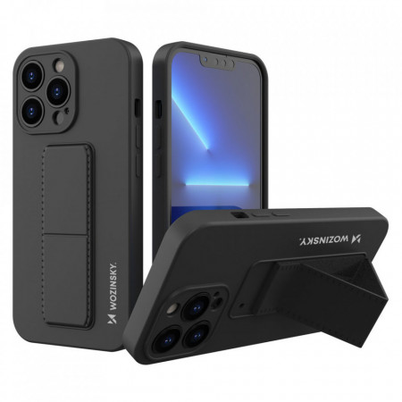 Силиконов гръб със стойка WOZINSKY Kickstand - iPhone 13 mini черен