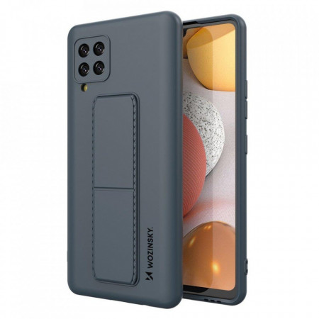Силиконов гръб със стойка WOZINSKY Kickstand - Samsung Galaxy A42 5G тъмносин